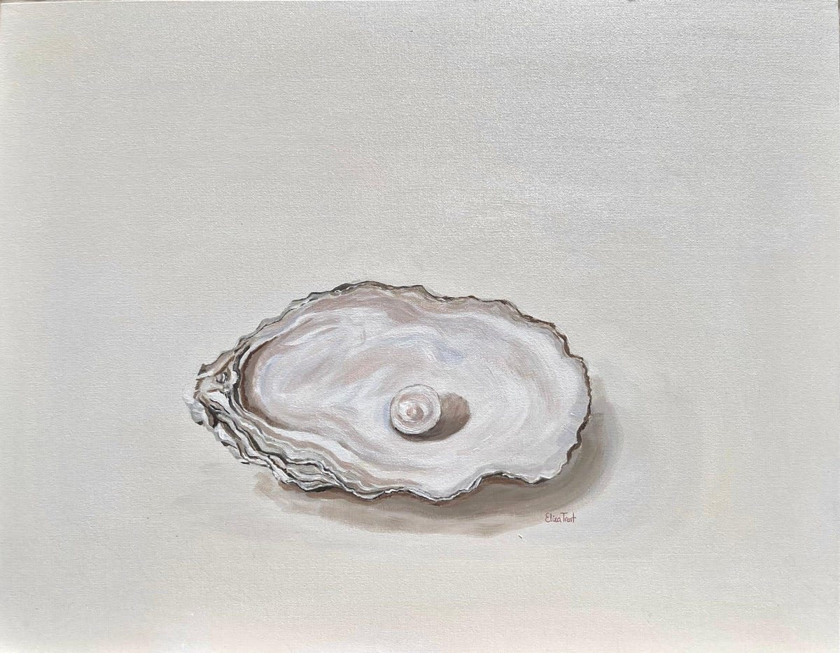 Ivory Reverie | Original Oyster Painting | 16 × 20 in