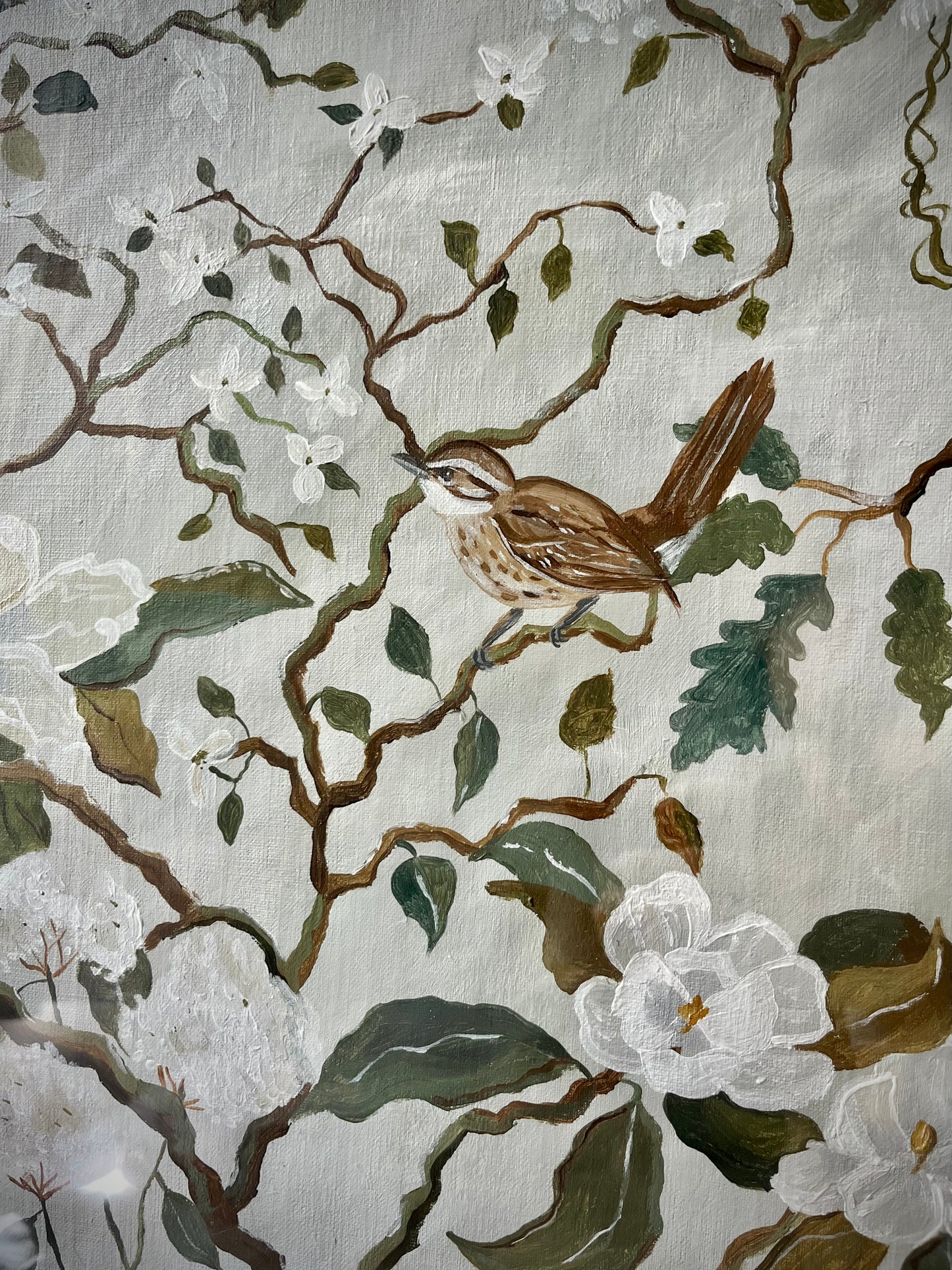 Southern Chinoiserie IV: Carolina Wren - SOLD