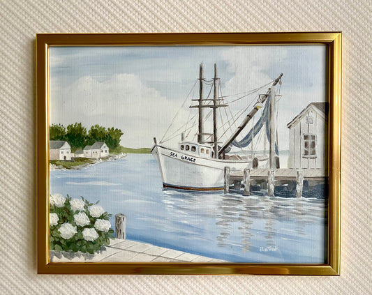 Sea Grace Harbor | Original Coastal Acrylic Painting | 14 × 11 in - SOLD