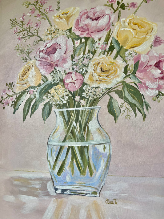 Garden Bouquet — Original Acrylic Painting, 18 × 24”