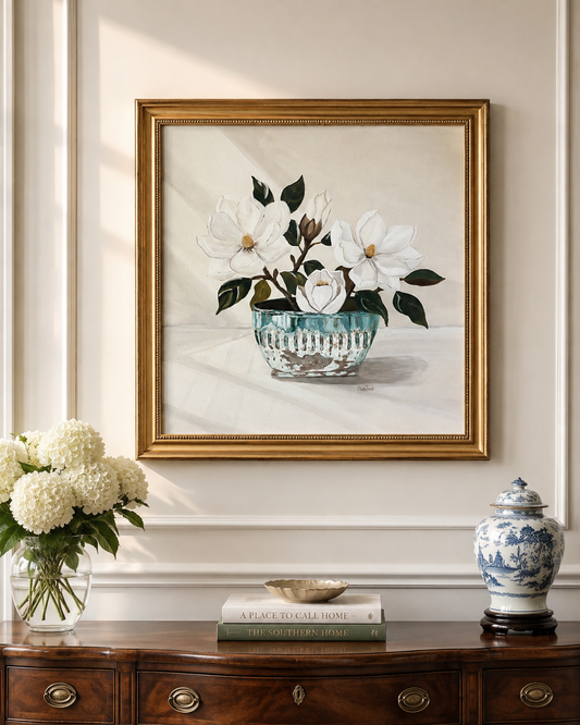 Southern Magnolias In McCarty’s Jade Bowl - Fine Art Prints