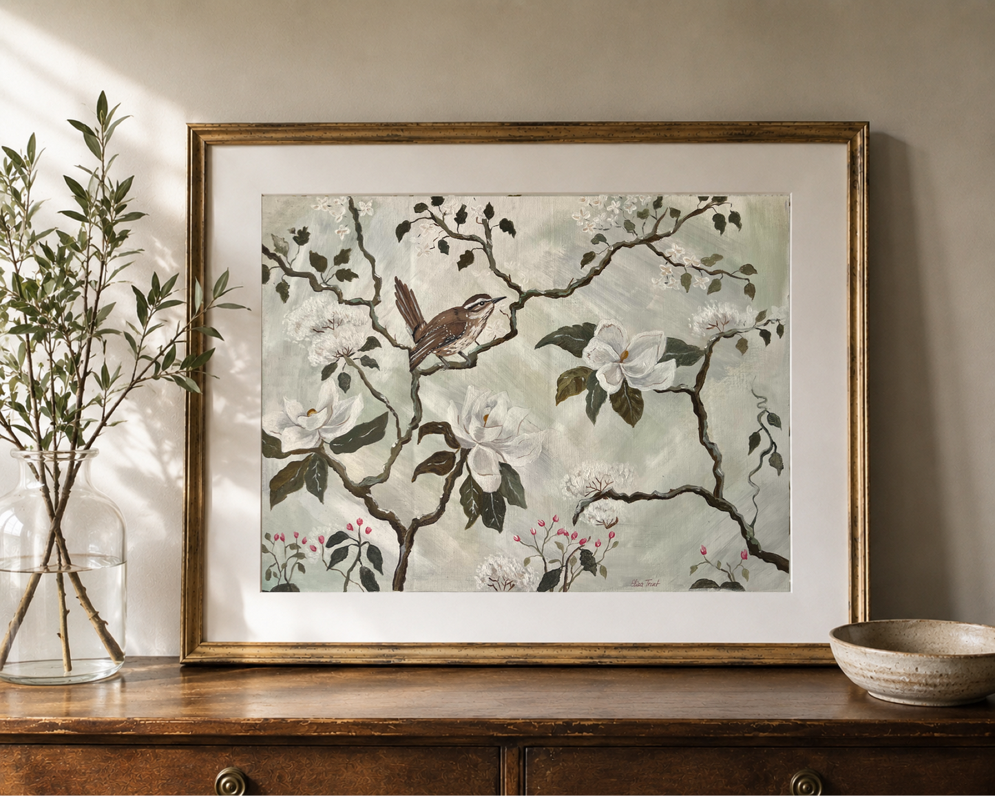 Southern Chinoiserie No.V-Carolina Wren - SOLD