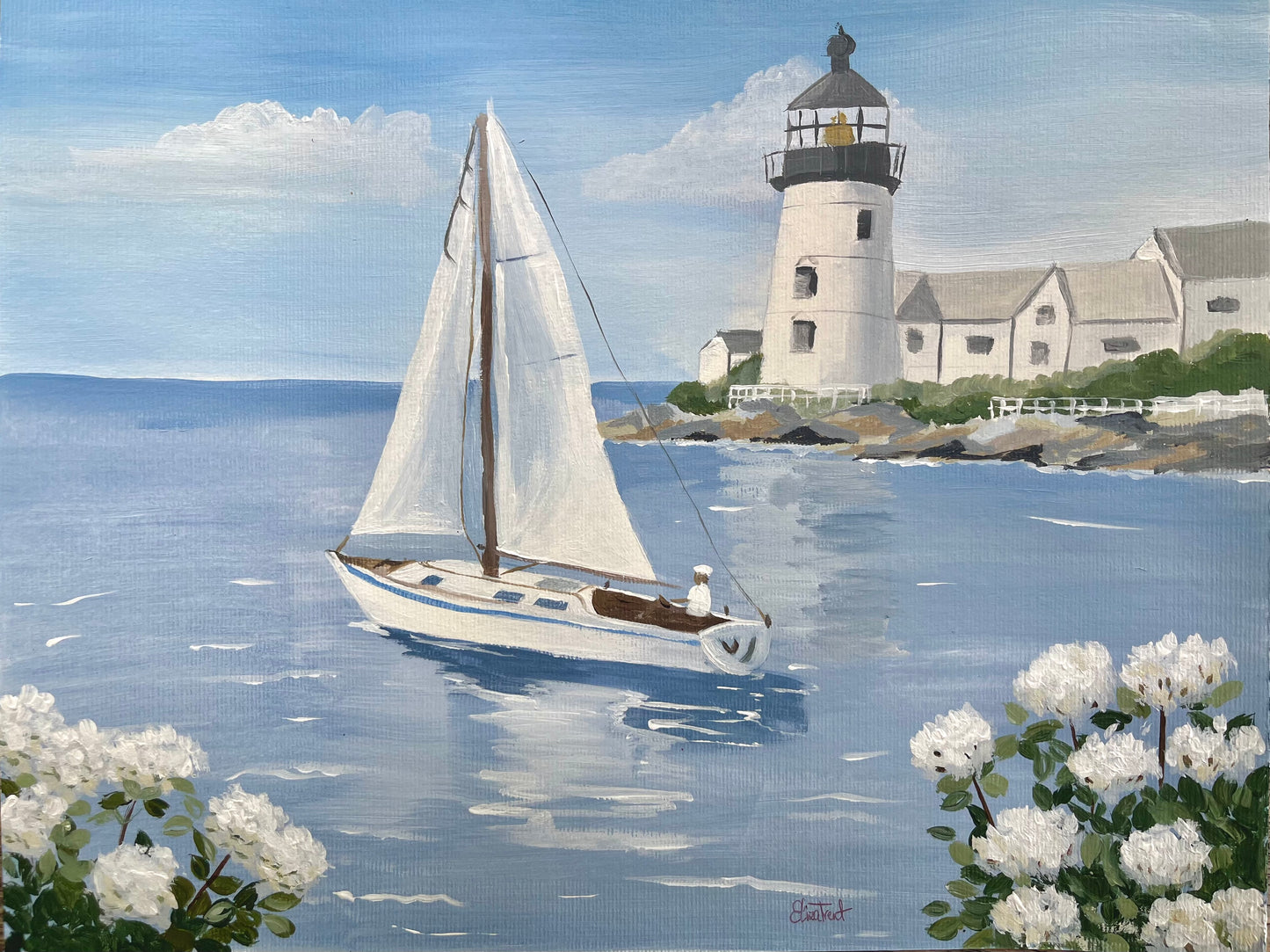 Harbor Light | Original Acrylic Painting | 14 × 11 in