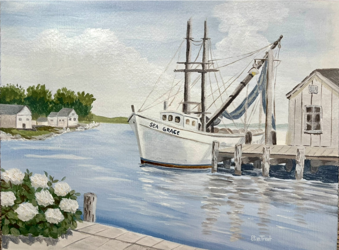 Sea Grace Harbor | Original Coastal Acrylic Painting | 14 × 11 in - SOLD