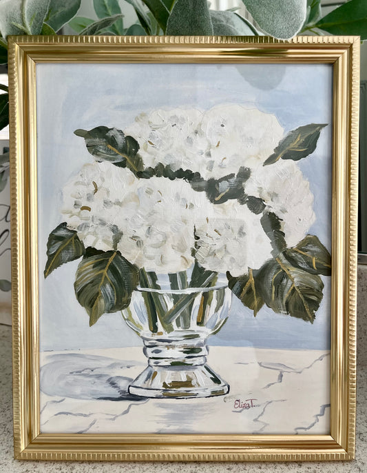 White Hydrangeas Original Artwork
