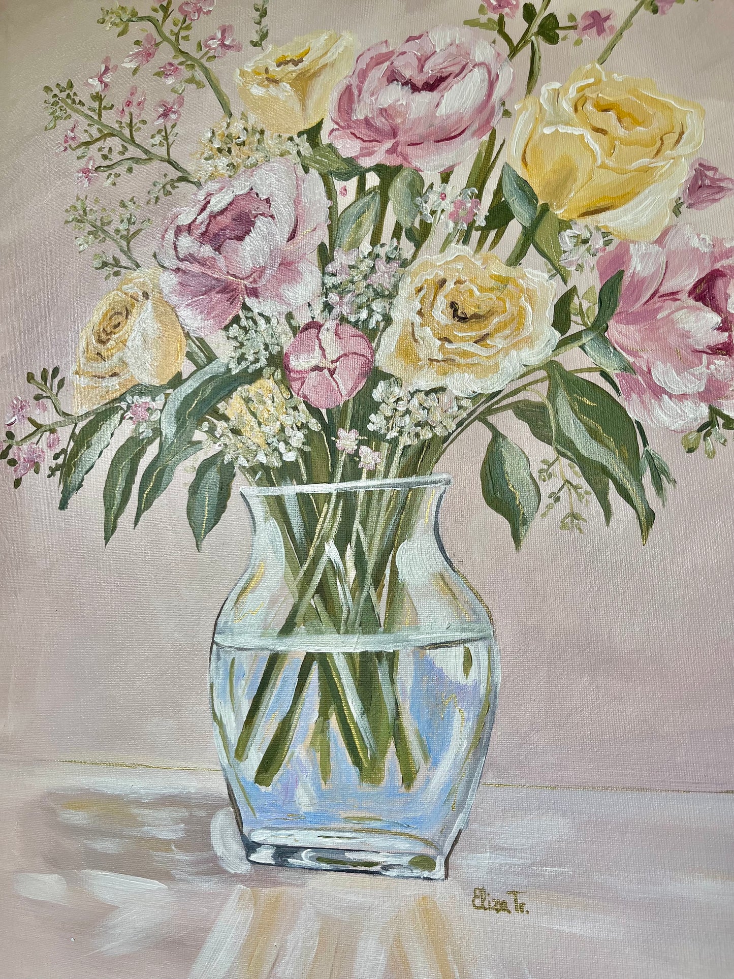 Garden Bouquet — Original Acrylic Painting, 18 × 24”