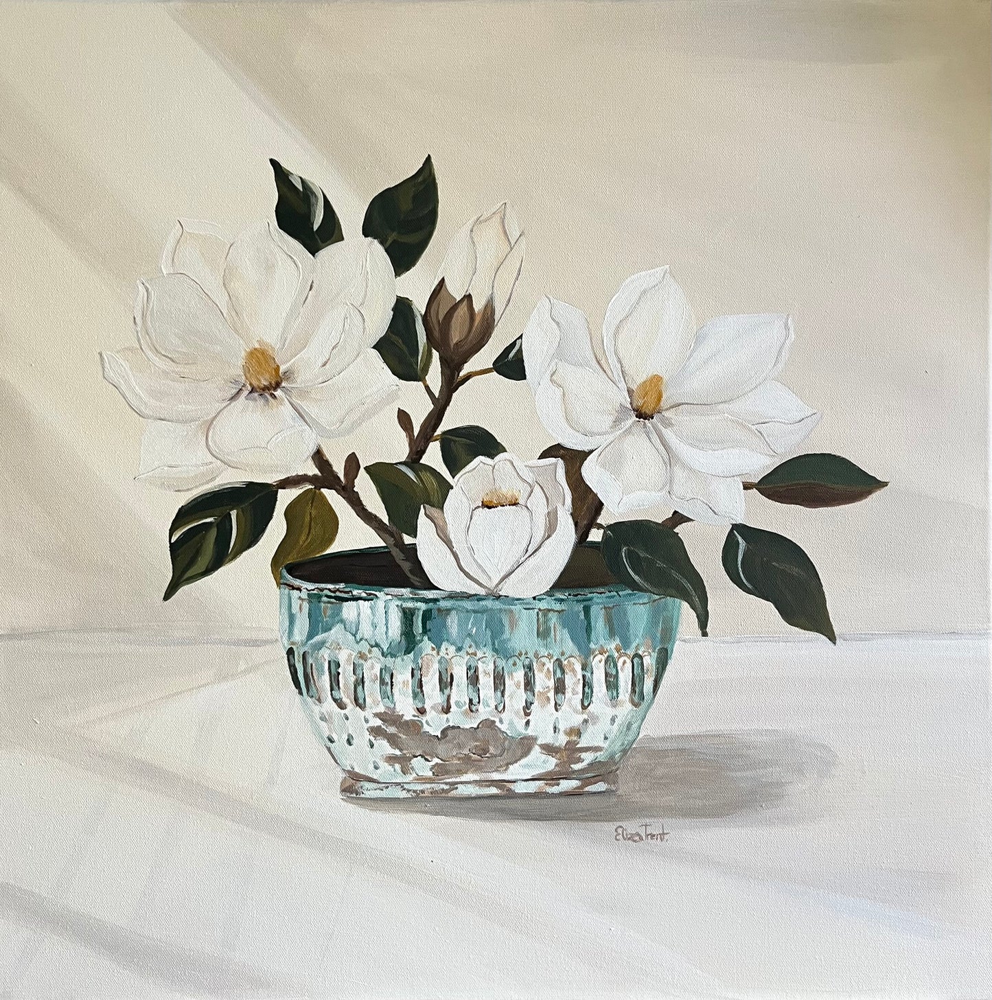 Southern Magnolias In McCarty’s Jade Bowl - Fine Art Prints