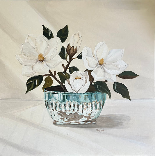 Southern Magnolias In McCarty’s Jade Bowl - Fine Art Prints