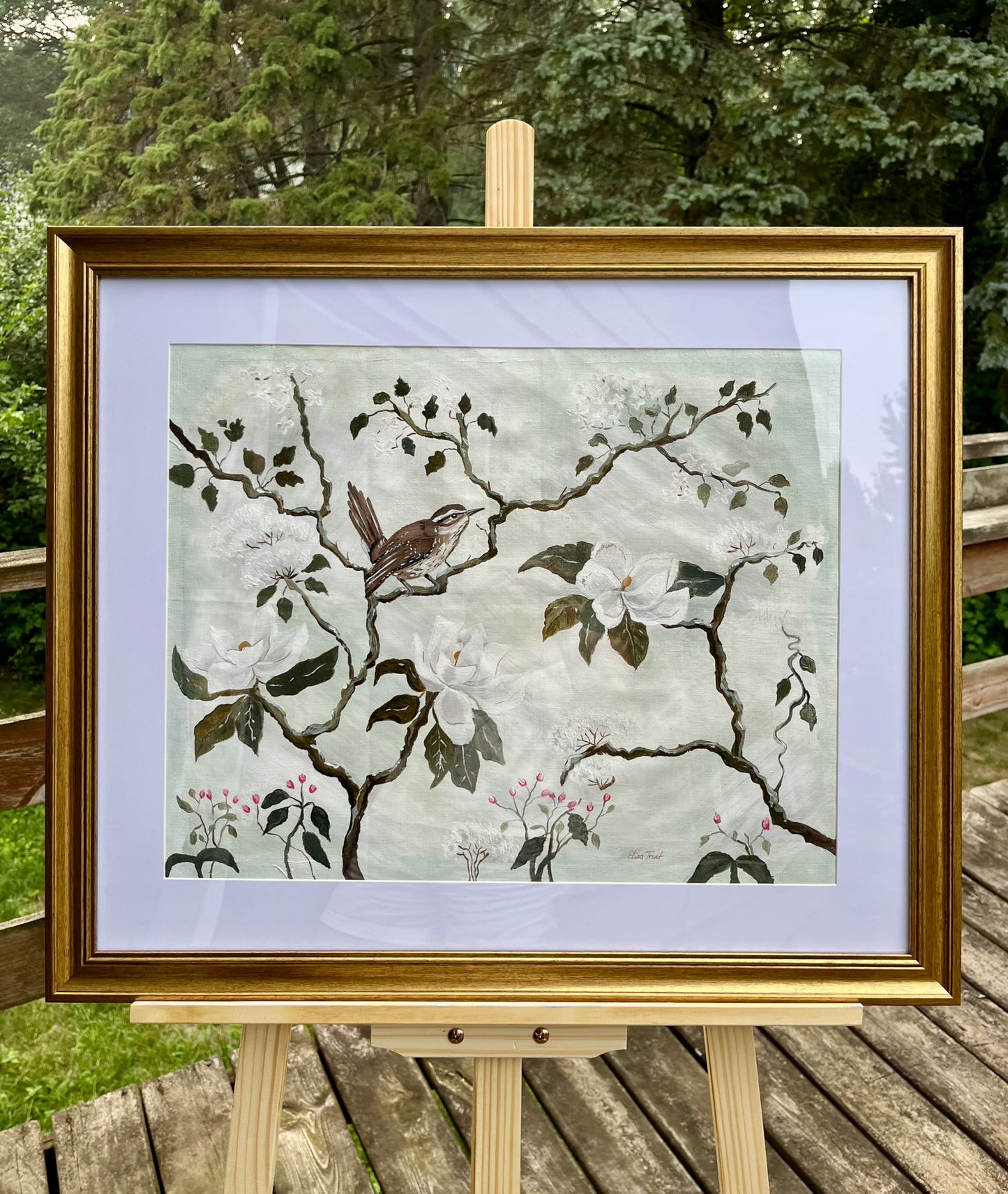 Southern Chinoiserie No.V-Carolina Wren - SOLD