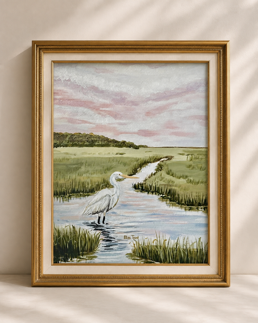 Egret in the Marsh - Fine Art Print